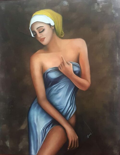 The girl with blu veil